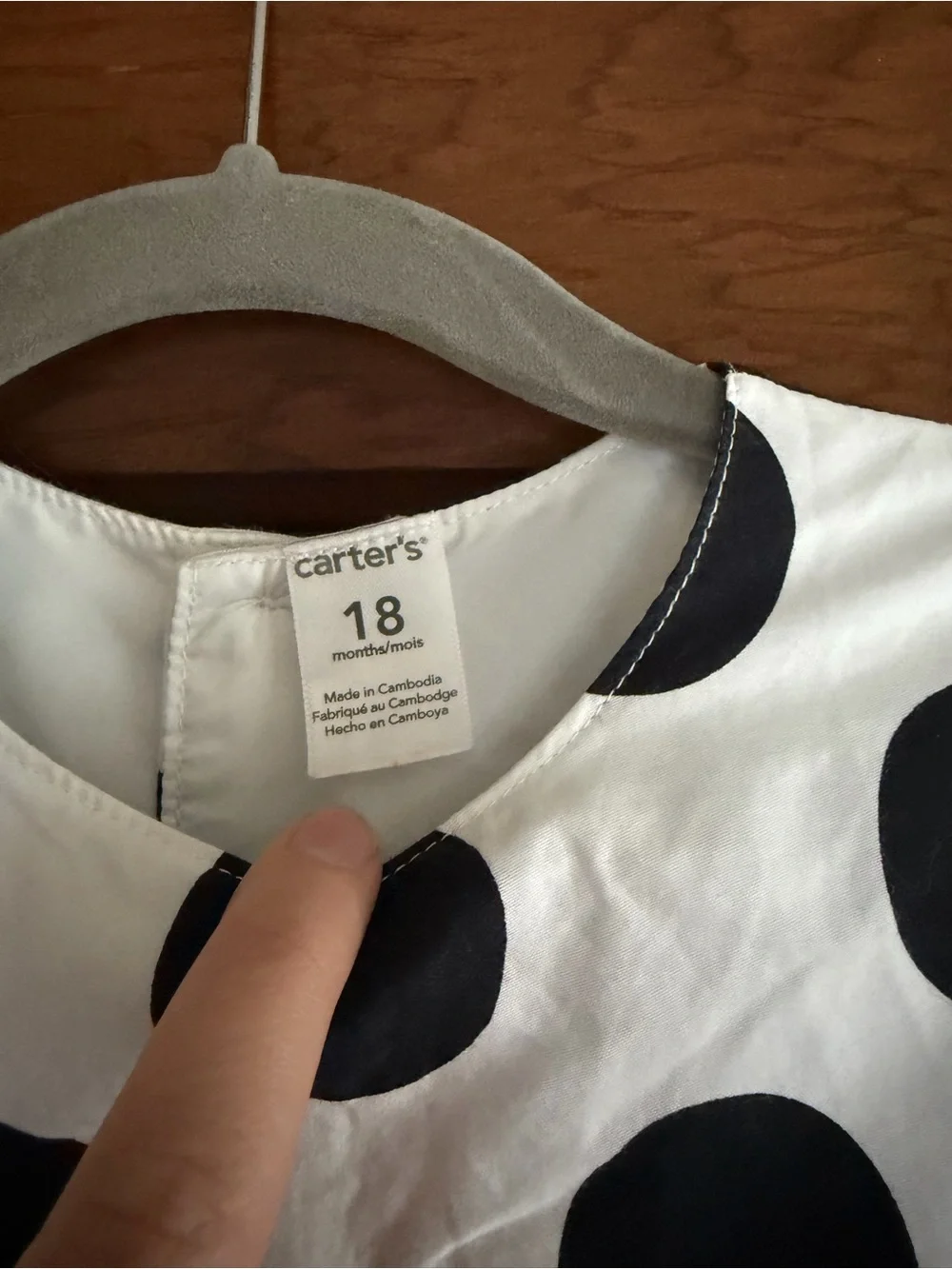 Carter's Black & White Polka Dot Baby Girls' Dress Size 18M